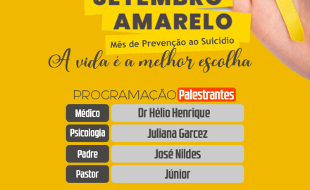 SETEMBRO AMARELO “Mês de prevenção ao suicídio”